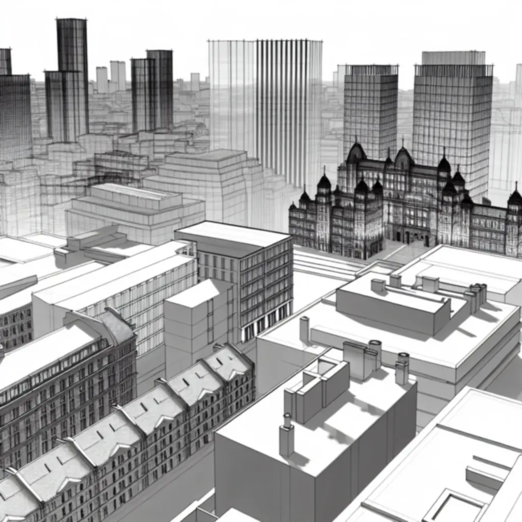 Aerial view of London buildings representing PITTRAD LTD's project portfolio