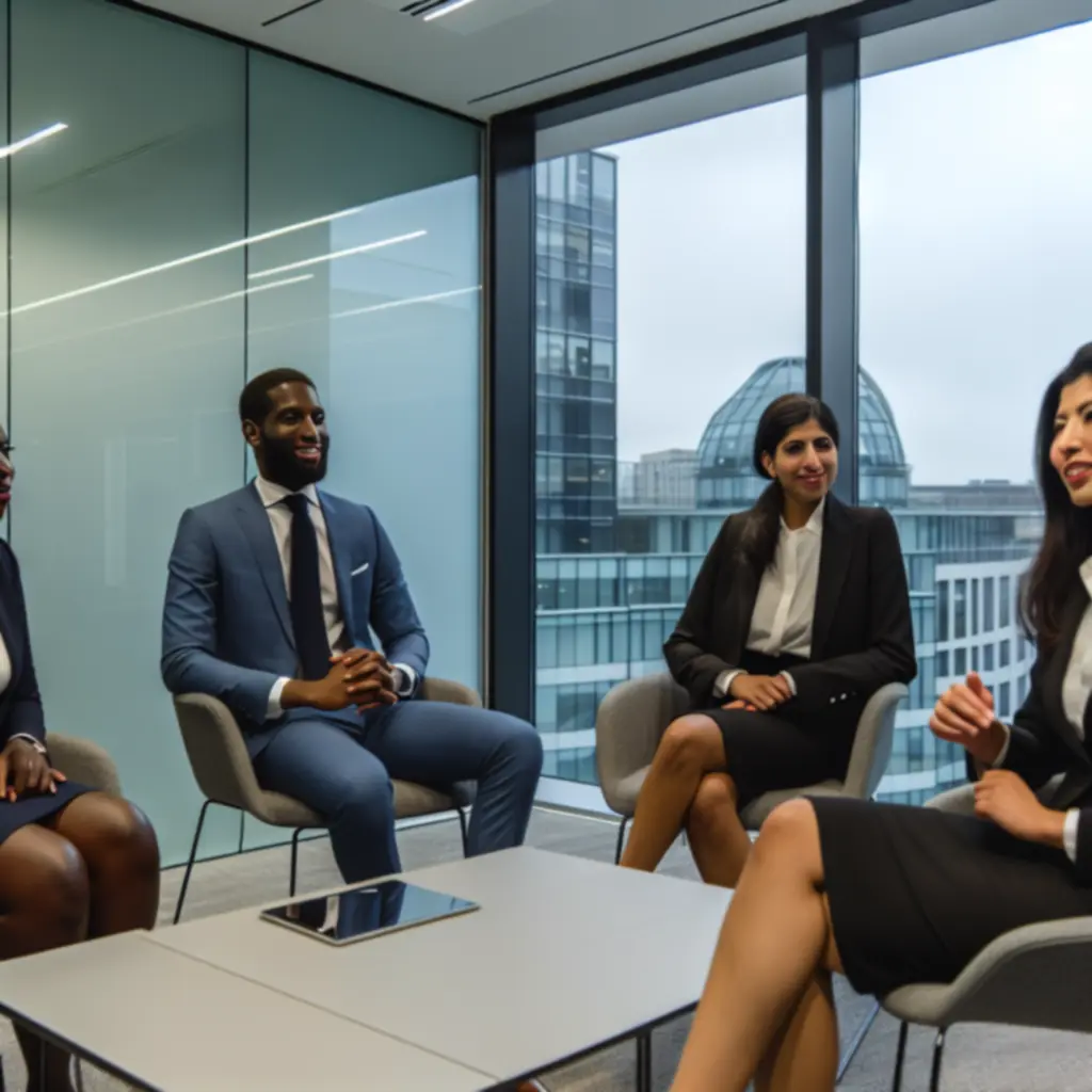 Team of professionals in a meeting representing PITTRAD LTD expertise