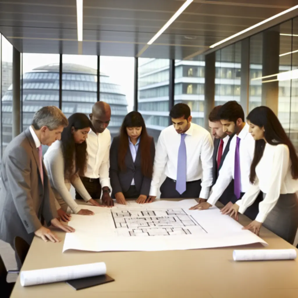 PITTRAD LTD team in a strategic planning session reviewing building project options